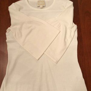 Sail to Sable white knit bell sleeve top